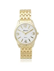 Brinley Co. Womens Basketweave Metal Link Watch
