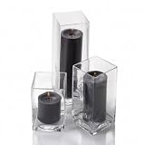 Set of 18 Glass Candles Black