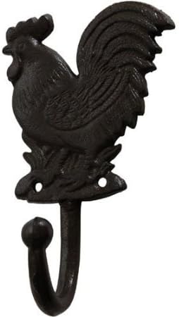 Cast Iron Rooster Towel Hanger with One Hook