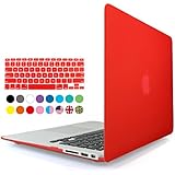 iBenzer&reg; - 2 in 1 Multi colors Soft-Touch Plastic Hard Case Cover & Keyboard Cover for Macbook Air 13'', Red MMA13RD+1