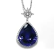 18K White Gold Tanzanite and Diamond Pendant