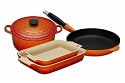 Le Creuset Cast Iron and Stoneware Gift Set, 4 Piece, Volcanic