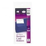 (Price/PK)Business Card Holder, Self Adhesive, Holds 2x3-1/2 Cards