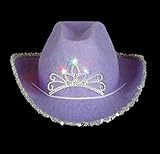 IMAGE OF Children's Purple Blinking Tiara Cowboy Hat - 2 flashing lights