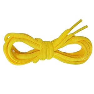 Suddora Multi Color Shoelaces - Pair of Tubed Shoe Laces (Yellow)