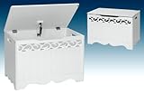 WÄSCHEKORB weiss DEKOR ++ Wäschebox Wäschepuff Holz NEU