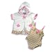 Baby Buns - Newborn Girls One Piece Bathing Suit And Coverup, Pink, Lime (Size 6-9Months)