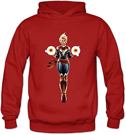 IHoo Women's Captain Marvel Superhero Hooded Red M