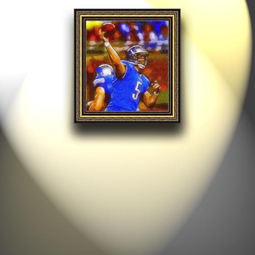 Completely Handpainted American Football Sport Painting, Custom Order FL1594, Oil on Canvas, with Option to Paint Jerry, Brett & Co. from Any Other Favorite Photograph or Picture, Unframed, Size 26'' x 29
