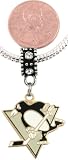 Pittsburgh Penguins Charm Fits Pandora, Troll, Biagi, Euro Bracelets Penguin with Hockey Stick Goldtone