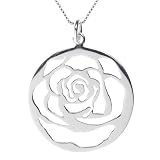 Sterling Silver Cut-Out Rose Pendant
