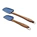 Paula Deen Signature Kitchen Tools 2-Piece Silicone Acacia Wood Spoonula Set, 10-Inch and 13-Inch, Blueberry