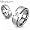 Solid Titanium 2-Tone Beveled Band Ring with Princess Cut Cubic Zirconia - Sizes: 5-13, 5
