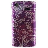 Hard Snap-on Sleeve Shield With PURPLE LEAF FLORAL Desing Faceplate Cover C ....