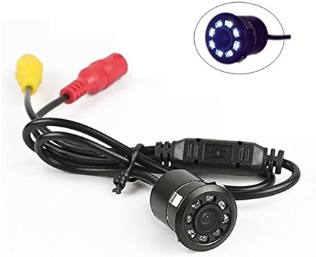 REARMASTER 8 LEDs 18.5mm Night Vision Backup Camera,Mirrored/Non-mirrored switch,Guideline On/Off ,Flush Mounting,mini Rear View Camera for Cars Vans Trucks