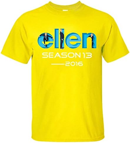 Sener Men's 2016 Ellen The Ellen Degeneres Show Season 13 Logo Short Sleeves T Shirt yellow L