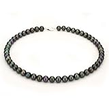 Black Freshwater Pearl Necklace - 8-8.5mm, AAA Quality, Solid 14k Gold, Princess & Matinee Lengths 18, 20, 22 Inches Available
