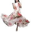 Casual Summer Elegant BoHO Lotus Big Hem Chiffon Maxi Floral