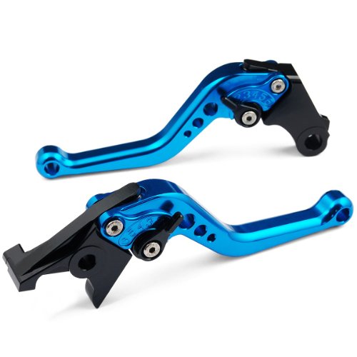 1 Pair of Blue Short Adjustable Motorcycle CNC Brake Clutch Levers Fit For KAWASAKI ZX6R/ZX636R/ZX6RR 2000-2004 On Sale