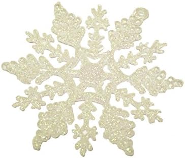 CHIRSTMAS DECOR SALE - Set of 48 Glitter Snowflake Ornaments, 4" - Perfect Christmas Decoration, Add to Your Tree, Wreath - Add Sparkle to Winter Weddings