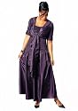 M.I.M. Damen-Kleid Abend-Kleid mit Pailletten lila