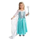 Butterfly Craze Girls Snow Queen Costume Snow Princess Dress with Snowflake Wand