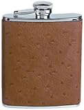 Review Simran  / Simran HF-6-ILB Ajmer 6 oz. Light Brown Ostrich Skin Italian Leather Stainless Steel Flask
