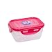 Lock&Lock BPA Free Nestable Style Food Container with Leak Proof Red Lid with hook, 19-Ounce/2.4-Cup