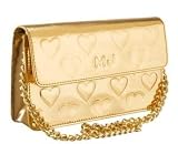 Marc By Marc Jacobs Limited Edition Metallic Heart Clutch Evening Bag Handbag Gold