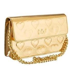 Marc By Marc Jacobs Limited Edition Metallic Heart Clutch Evening Bag Handbag Gold