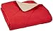 Amazon Basics Reversible Lightweight Microfiber Comforter Blanket, King, Red/Khaki