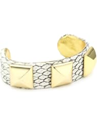 Ted Rossi "Sorbet Shine" Python and Pyramid Cuff Bracelet