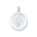 14k White Gold St Florian Medal Pendant