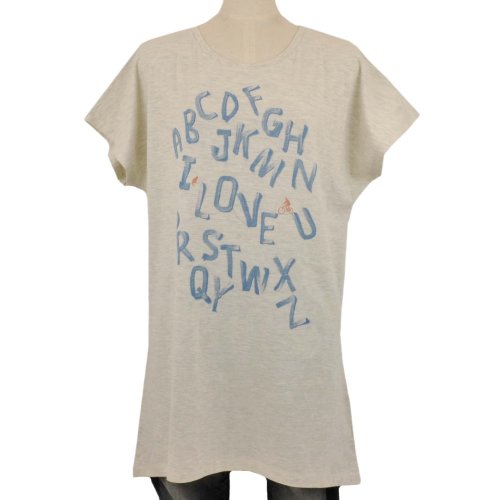 レディースアルファベットドルマンTシャツワンピース