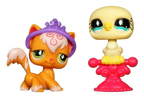 Hasbro - 667631481 - Littlest Petshop - Petshop Duo Et Son Sac - Vague 4 - Chat et Colombe