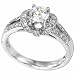 14Kt White Gold Diamond Ladies Engagement Ring (Center stone is not included)