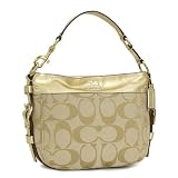 Women's Coach Purse Handbag Linen Lurex Signature Zoe Gold