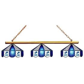 Detroit Lions 3pc SWAG STAINED GLASS POOL BILLIARD TABLE LAMP LIGHT