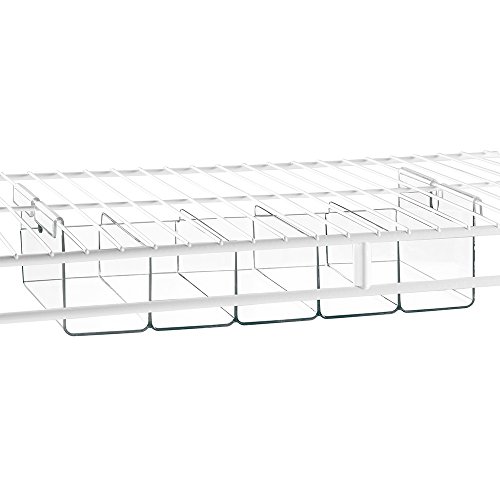 InterDesign Wire Shelving Organizer, Under Shelf Bin - Medium Divided, Clear