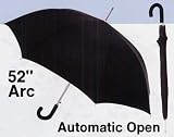 Rain or Sun Extra Large 52-Inch Wide Black Automatic Push Button Stick Umbrella
