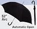 LAMPS BEAUTIFUL Rain or Sun Extra Large 52-Inch Wide Black Automatic Push Button Stick Umbrella