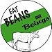 EATS BEANS NOT BEINGS Pinback Button 1.25