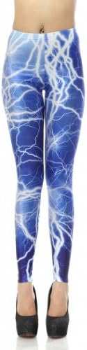 RedExtend Women's Cosmic Galaxy Lightning Series Tight Stretch Leggings