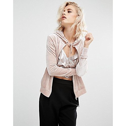 リバーアイランド アウター パーカ＆スウェット River Island Velour Zip Through Hoodie Pink [並行輸入品]