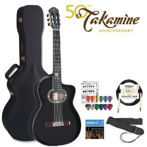 Takamine JB-LTD2012C-Kit-Q1 Limited Edition 50th Anniversary Classical Guitar with Takamine Hard Case, Planet Waves PWS-100 Strap, Planet Waves PW-CGT-10 Cable, DAddario EJ16 Strings and Planet Waves/GO-DPS 16 Pick Sampler On Sale