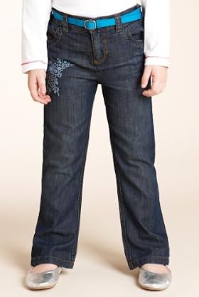 Autograph Pure Cotton Bootcut Embroidered Jeans