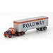 HO RTR Mack B w/40' X Post Trailer, Roadway