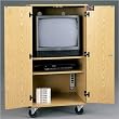 Mobile TV / VCR Multimedia Cabinet Size: 60H x 31W x 26D, Color/Trim: Almond/Gray