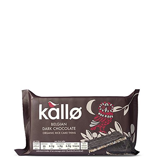 Kallo Belgian Dark Chocolate Organic Rice Cake Thins 90g (Case of