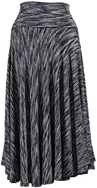 Romeo 4 Ever Women's Long Skirt Fold Over Waistband X-Large Black / Gray